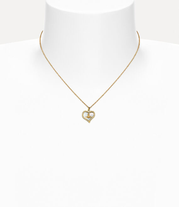 Vivienne Westwood Petra Pendant Necklace Gold / White Pearl Tint Mop / White Crystal | 975430UWC