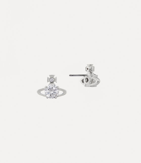 Vivienne Westwood Reina Earrings Platinum / White Cz | 235816TNS