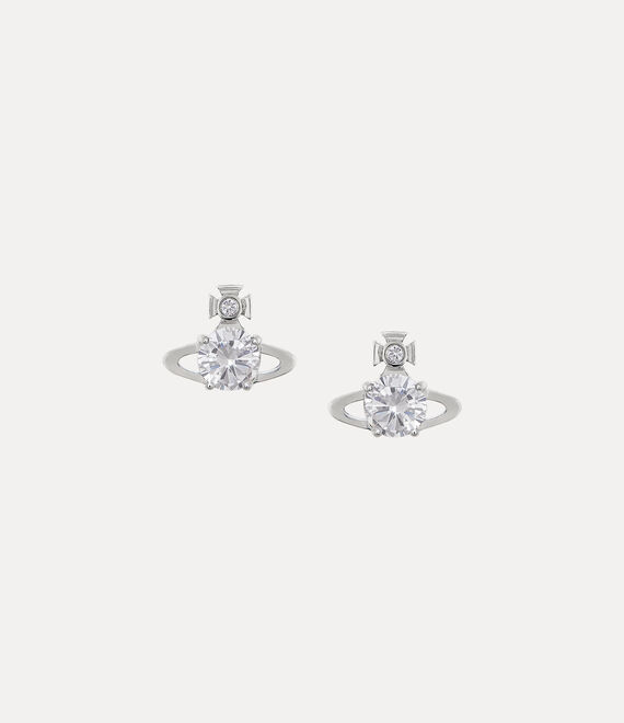 Vivienne Westwood Reina Earrings Platinum / White Cz | 235816TNS