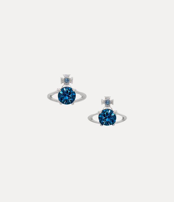 Vivienne Westwood Reina Earrings Platinum / Blue Cz | 642795TNF