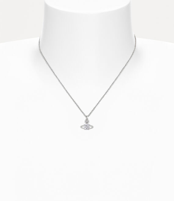 Vivienne Westwood Reina Pendant Necklace Platinum / White Cz | 843716VHJ