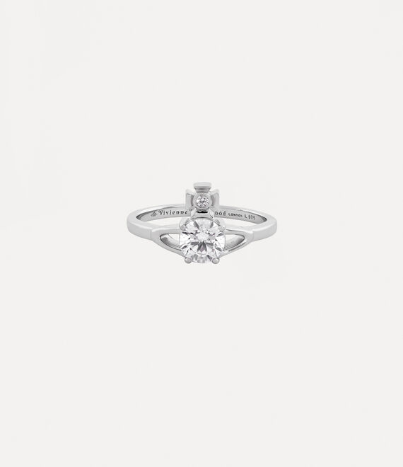 Vivienne Westwood Reina Petite Ring Platinum / White Cz | 560274PTY