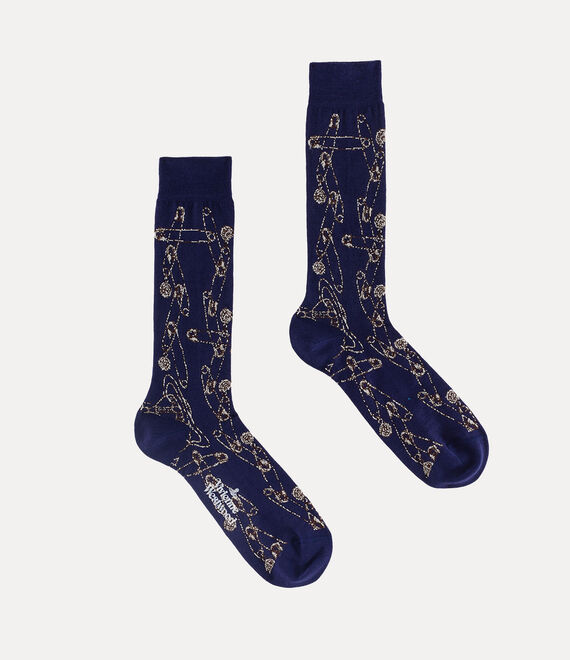 Vivienne Westwood Safety Pin Sock Navy Blue | 395481POW