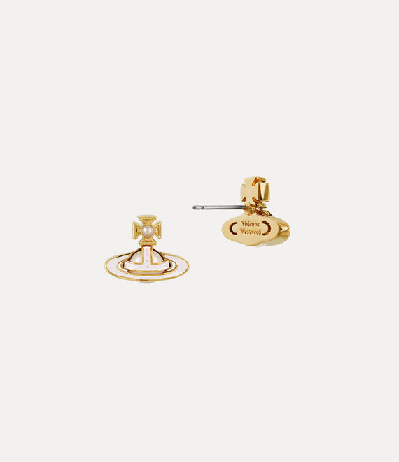 Vivienne Westwood Simonetta Bas Relief Earrings Gold / Creamrose Pearl / Light Lavender Enamel | 652903RNP