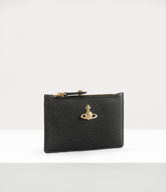 Vivienne Westwood Slim Long Card Holder Black 3d Orb | 268091ASQ