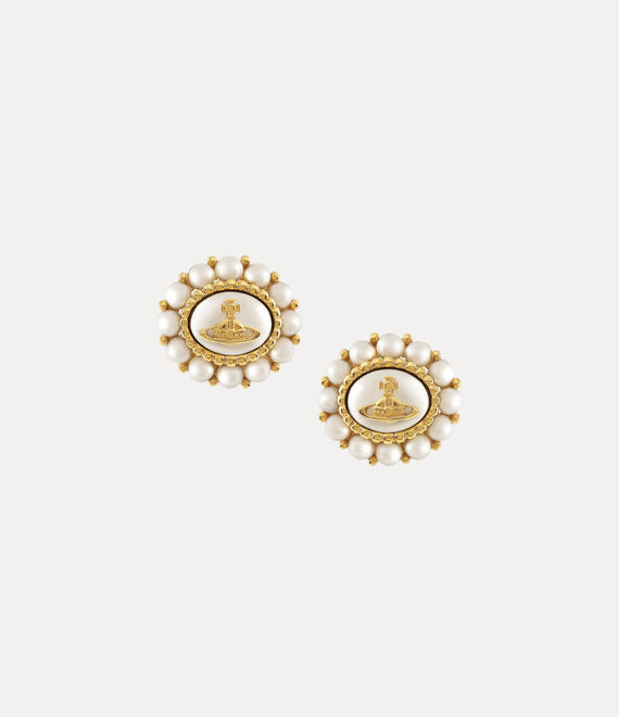 Vivienne Westwood Small Amaya Earrings Gold / Creamrose Pearl | 672035MWN