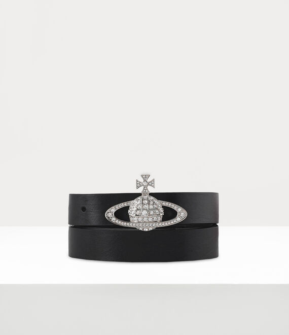 Vivienne Westwood Small Bas Relief Belt Platinum/Black | 352804SWR