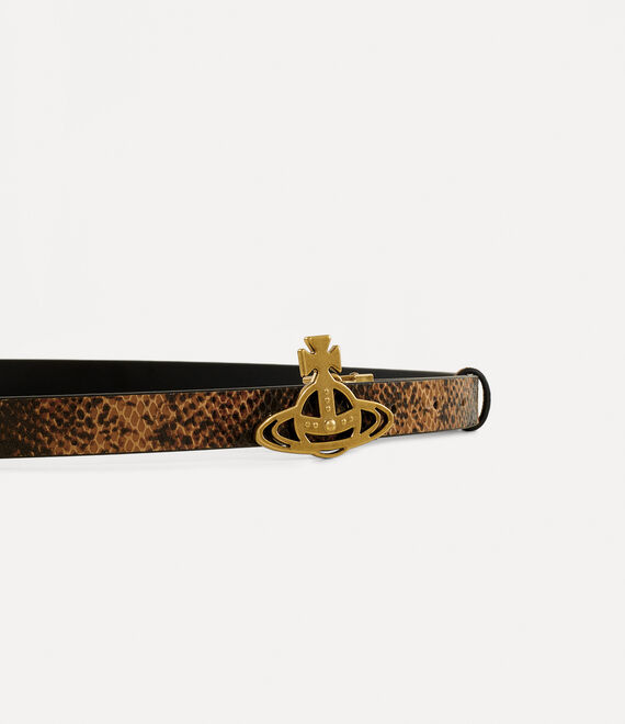 Vivienne Westwood Small Line Orb Buckle Belt Tan | 819065GLK