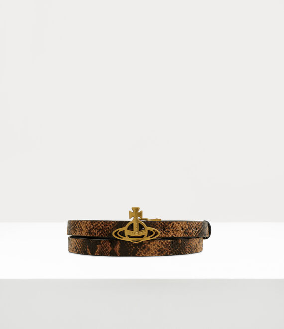 Vivienne Westwood Small Line Orb Buckle Belt Tan | 819065GLK