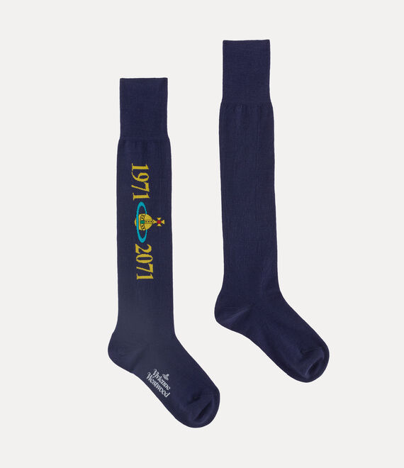 Vivienne Westwood Soccer High Sock Navy Blue | 389270FRW