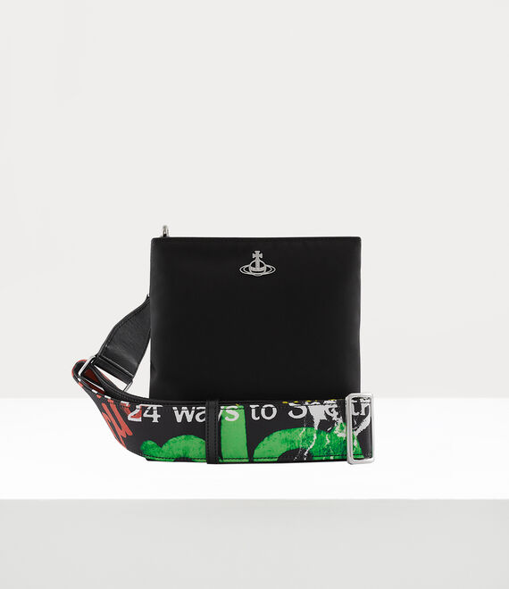 Vivienne Westwood Sq Crossbody Print Strap Black | 532768CXM