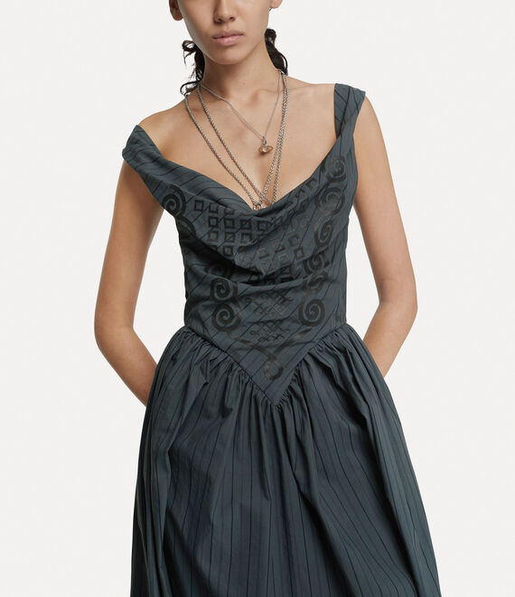 Vivienne Westwood Sunday Dress Grey Stripes | 547089IJO