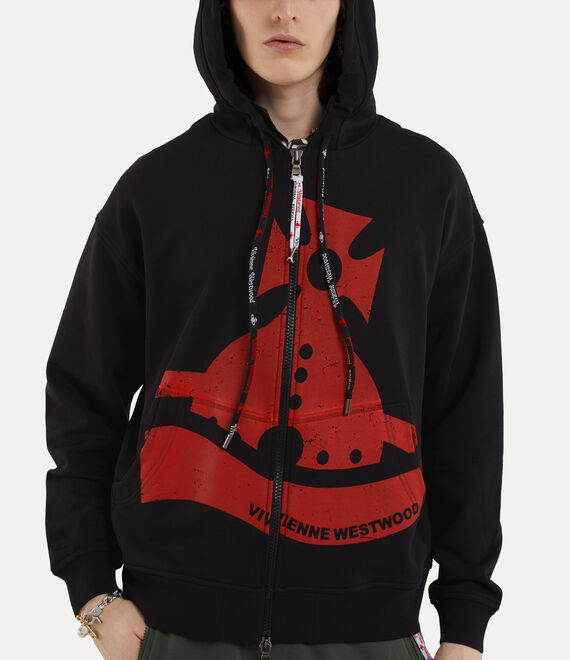 Vivienne Westwood Sunken Orb Zip Hoodie Black | 805712IWT