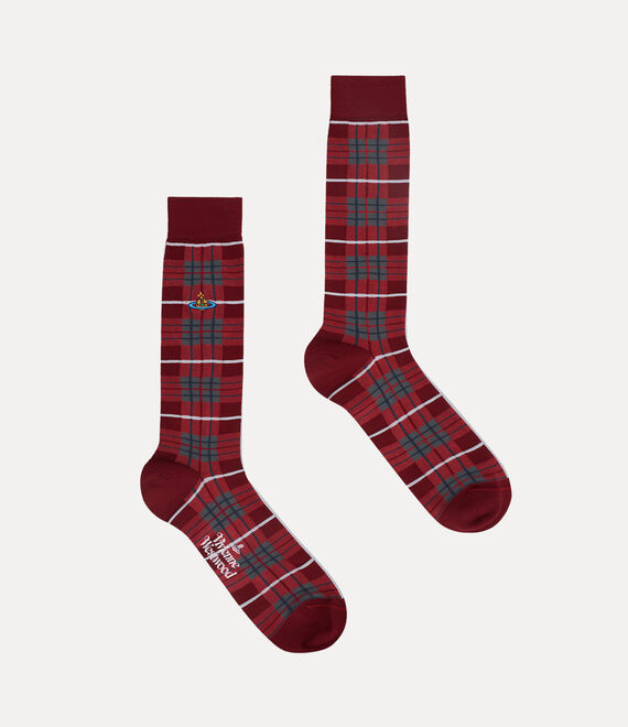 Vivienne Westwood Tartan Sock Navy Blue | 489625EBS