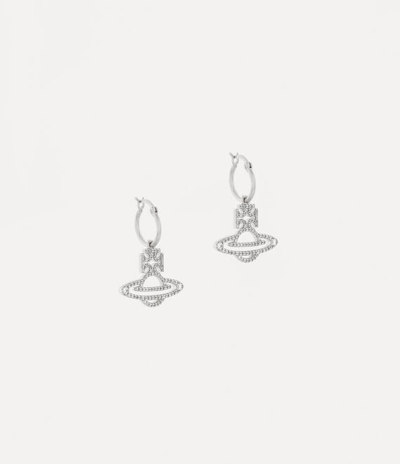 Vivienne Westwood Trudy Hoop Earrings Platinum / White Cz | 769180PUG