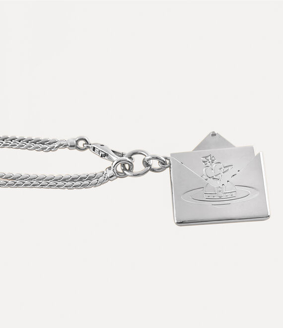 Vivienne Westwood Valentine's Envelope Necklace Platinum | 580173EIO