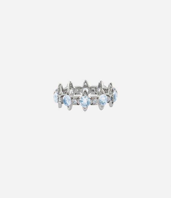 Vivienne Westwood Warwick Ring Platinum / Blue Nano Crystal (Cz) | 107382UYG