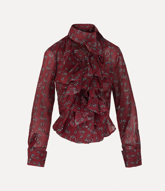 Vivienne Westwood Wizard Frill Shirt Red Safety Pins | 354976GSL