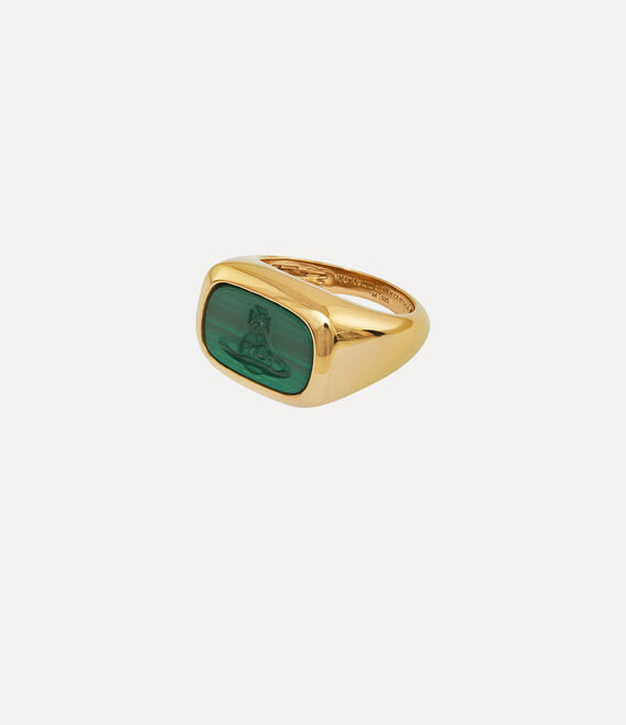 Vivienne Westwood York Ring Gold / Malachite Gemstone | 049312EUI