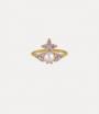 Gold / Light Purple Cz / Crystal Rosaline Pearl